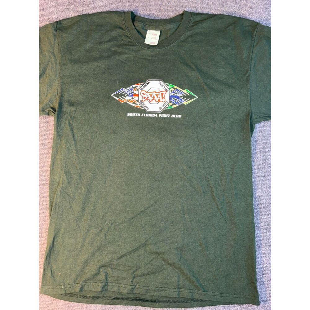 South Florida Fight Club T Shirt Men Large Green Short Sleeve Crew Neck Pullover